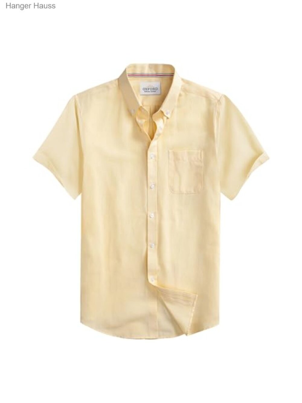Men's Short Sleeve Oxford Casual Button Up Shirt with Pocket